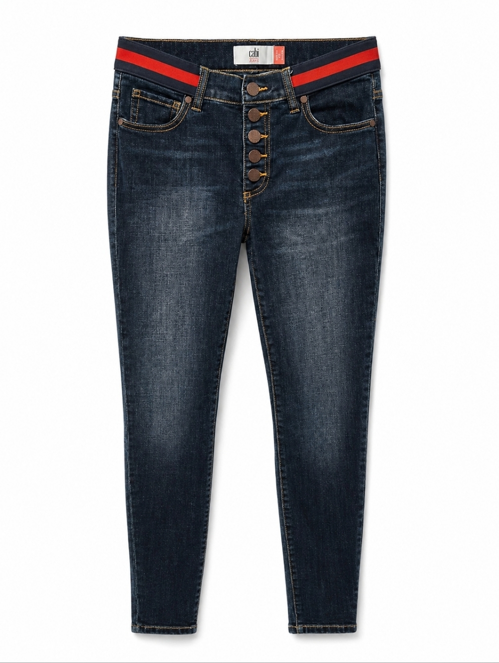 Cabi Dark Wash Button Fly Skinny Jeans Sz 2 Style 3751 Casual Y2K Stretch